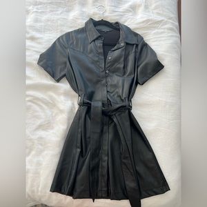 Olivaceous Leather Dress - Size L